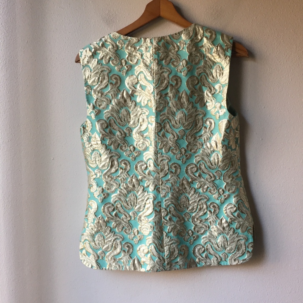 J Crew Collection Gilded Brocade Outfit Top & Pant - Picture 6 of 8